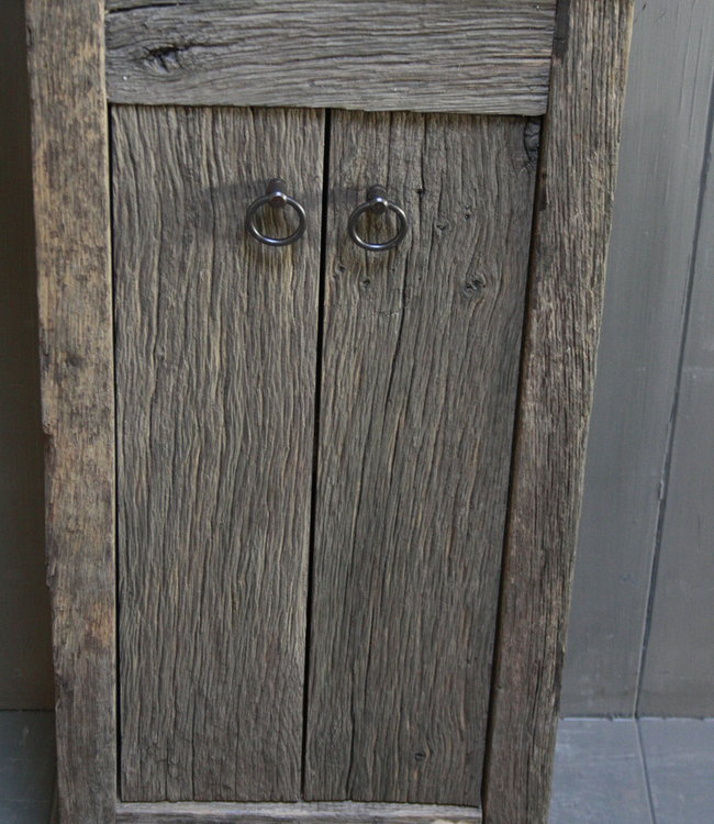 Rene Houtman Geesje toiletmeubel oud eiken + gefrijnde bak 90 cm