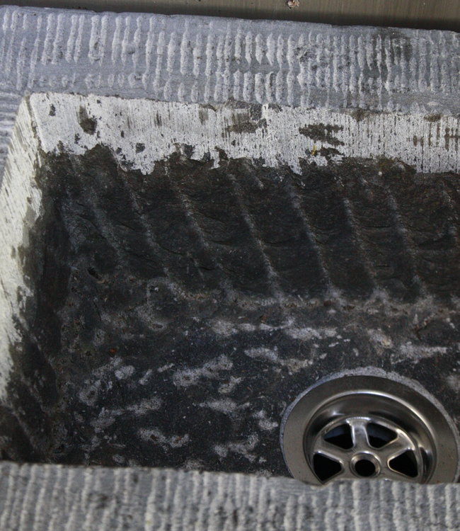 Rene Houtman Geesje toiletmeubel oud eiken + gefrijnde bak 90 cm