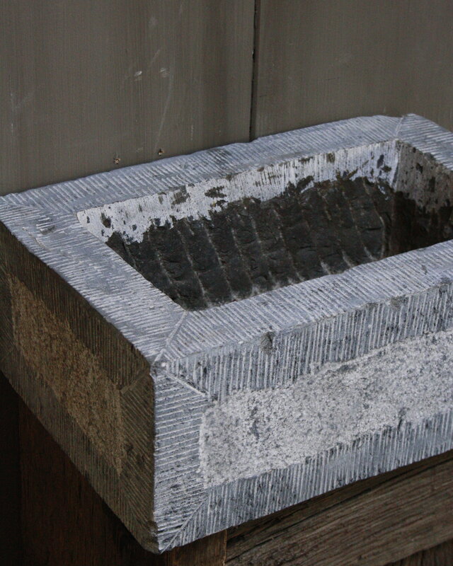 Rene Houtman Geesje toiletmeubel oud eiken + gefrijnde bak 90 cm