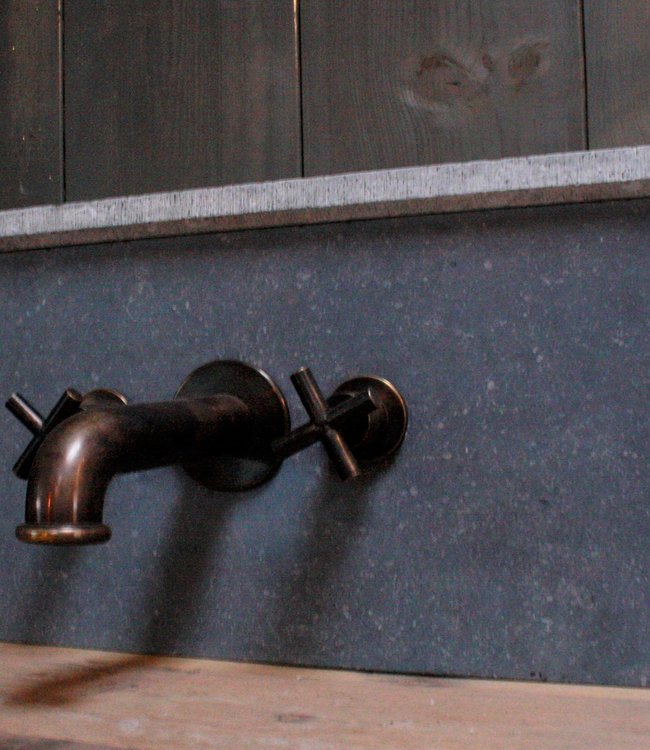 Rene Houtman Muurkraan Aaf 20 Cm Uitloop 3-gats messing Pompkraan