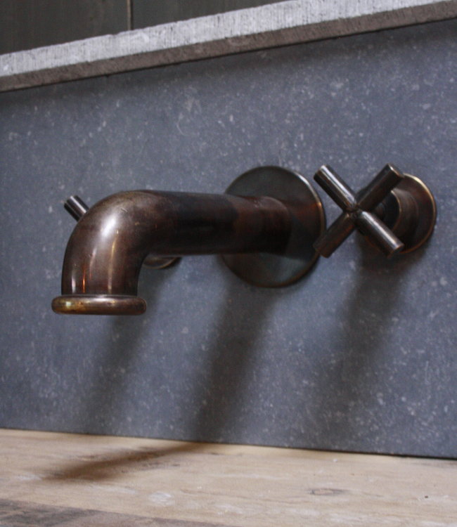 Rene Houtman Muurkraan Aaf 20 Cm Uitloop 3-gats messing Pompkraan