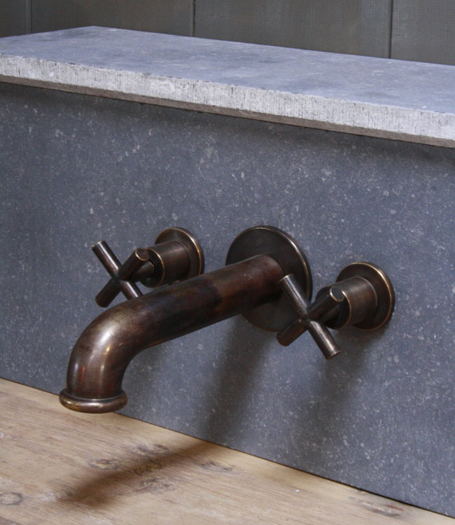 Rene Houtman Muurkraan Aaf 20 Cm Uitloop 3-gats messing Pompkraan