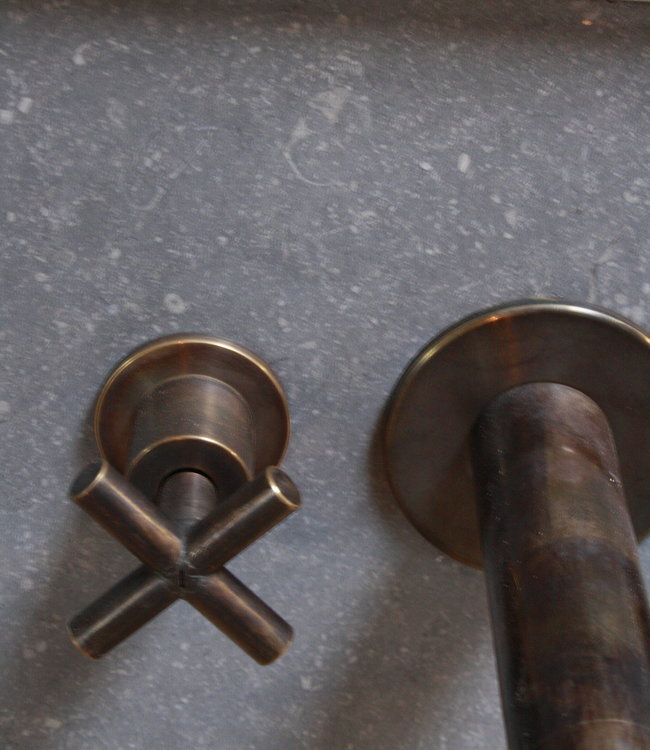 Rene Houtman Muurkraan Aaf 20 Cm Uitloop 3-gats messing Pompkraan