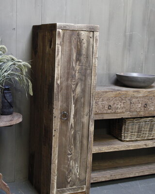 Rene Houtman Houten badkamerkast met deur H145 cm