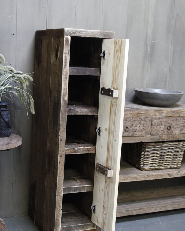Rene Houtman Houten badkamerkast met deur H145 cm