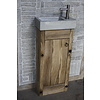 Toiletmeubel landelijk oud eikenhout geschaafd - 1 deur - 90 cm