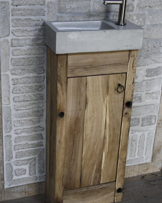 Rene Houtman Toiletmeubel landelijk oud eikenhout geschaafd - 1 deur - 90 cm