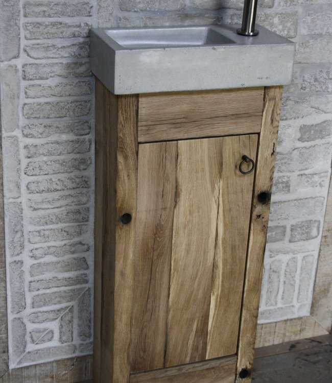 Rene Houtman Toiletmeubel landelijk oud eikenhout geschaafd - 1 deur - 90 cm