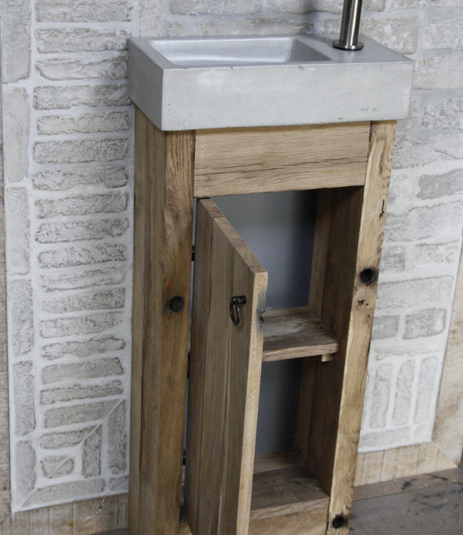 Rene Houtman Toiletmeubel landelijk oud eikenhout geschaafd - 1 deur - 90 cm