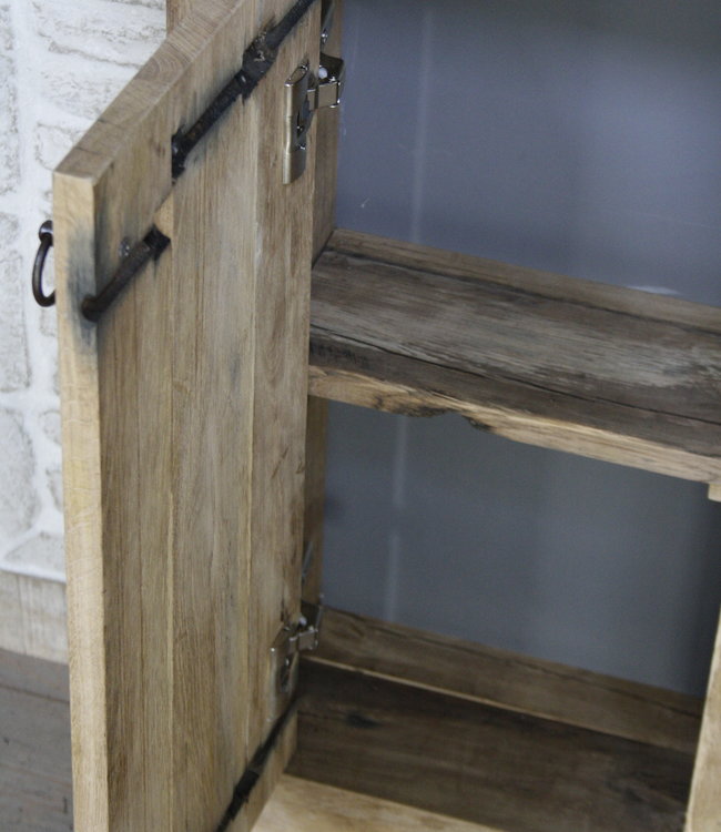 Rene Houtman Toiletmeubel landelijk oud eikenhout geschaafd - 1 deur - 90 cm