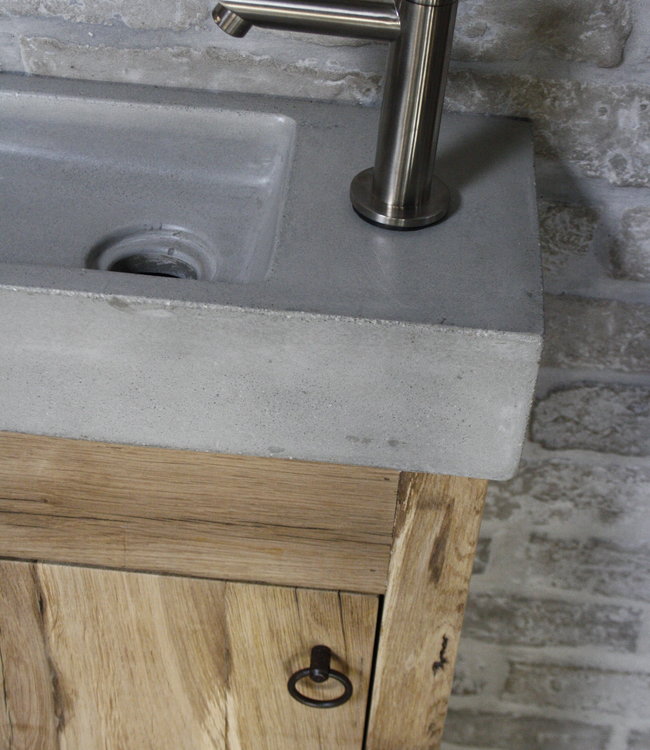 Rene Houtman Toiletmeubel landelijk oud eikenhout geschaafd - 1 deur - 90 cm