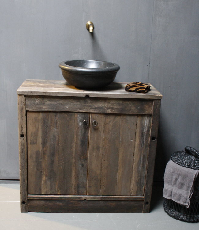 Rene Houtman Oud Eikenhouten Badkamermeubel L90xD40xH85 cm