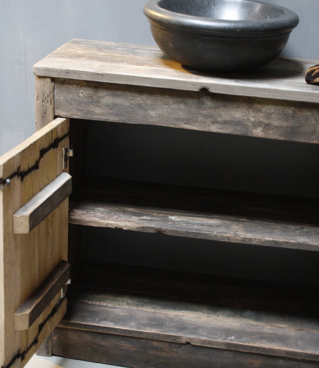 Rene Houtman Oud Eikenhouten Badkamermeubel L90xD40xH85 cm