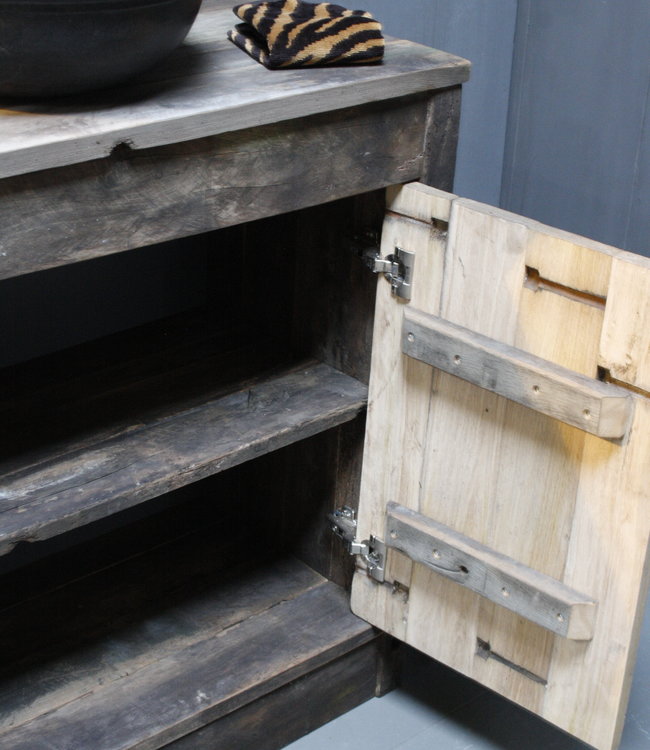 Rene Houtman Oud Eikenhouten Badkamermeubel L90xD40xH85 cm