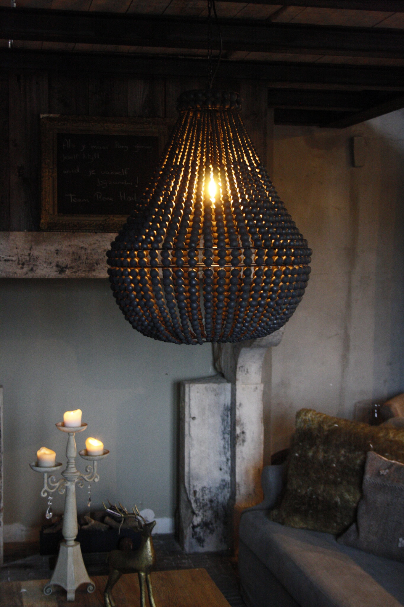 Rene Houtman Hanneke Kralen Hanglamp | Zwart | H65 cm