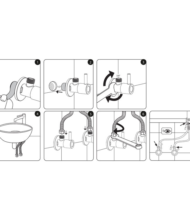 Differnz Hoekstopkraan Differnz Met Rozet - Mat Zwart
