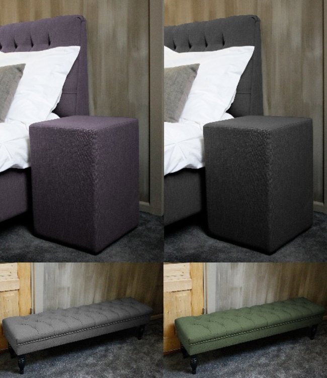 Rene Houtman Hocker Kubus Stof 42x42x60 - Paars