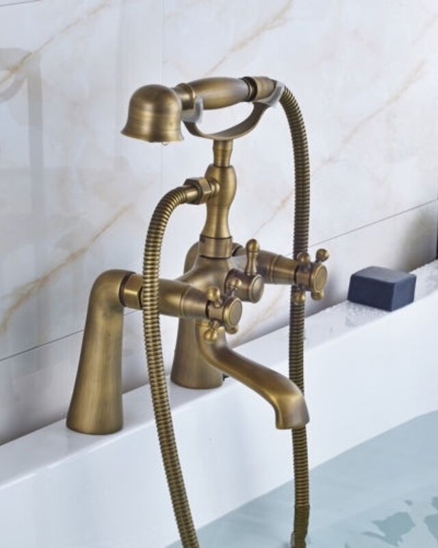 Rene Houtman Merti Klassieke Bronzen Badkraan + Handdouche