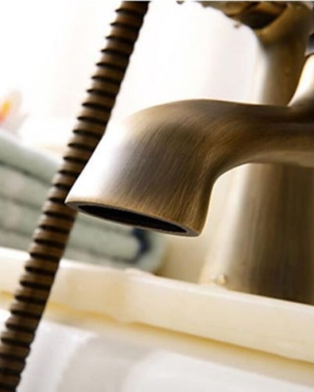 Rene Houtman Merti Klassieke Bronzen Badkraan + Handdouche