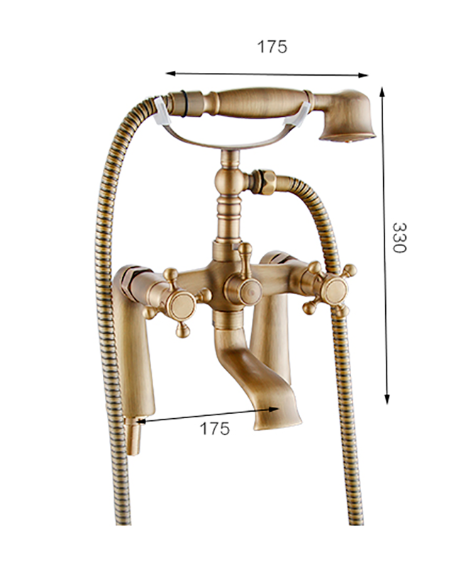 Rene Houtman Merti Klassieke Bronzen Badkraan + Handdouche