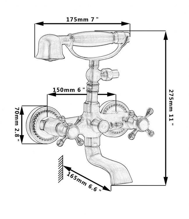Rene Houtman Mart Nostalgisch Bronzen Badkraan Muurbevestiging