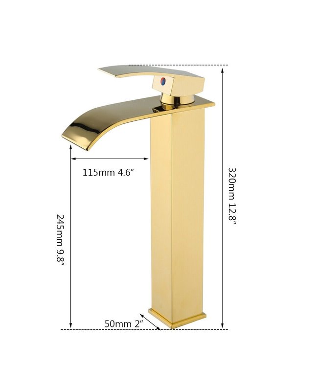 Rene Houtman Moderni Watervalkraan Goud 32 cm