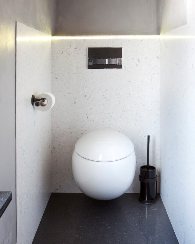 Dauby STUK TOILETBORSTELHOUDER “WHITE POT” RUW METAAL (RM)
