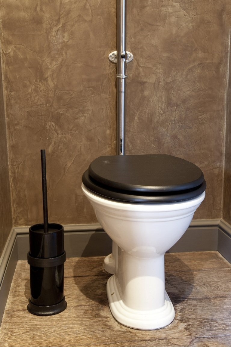 Dauby STUK TOILETBORSTELHOUDER “WHITE POT” RUW METAAL (RM)