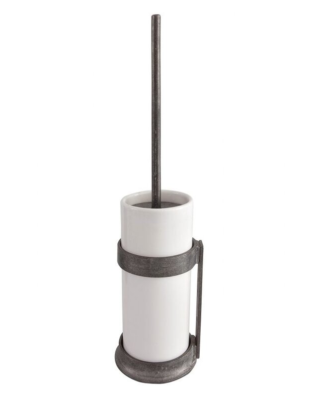 Dauby STUK TOILETBORSTELHOUDER “WHITE POT” RUW METAAL (RM)
