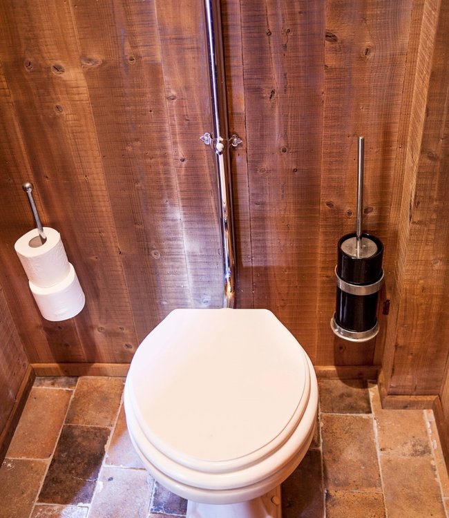 Dauby STUK TOILETBORSTELHOUDER “BLACK POT” MAT WIT BRONS (WBS)