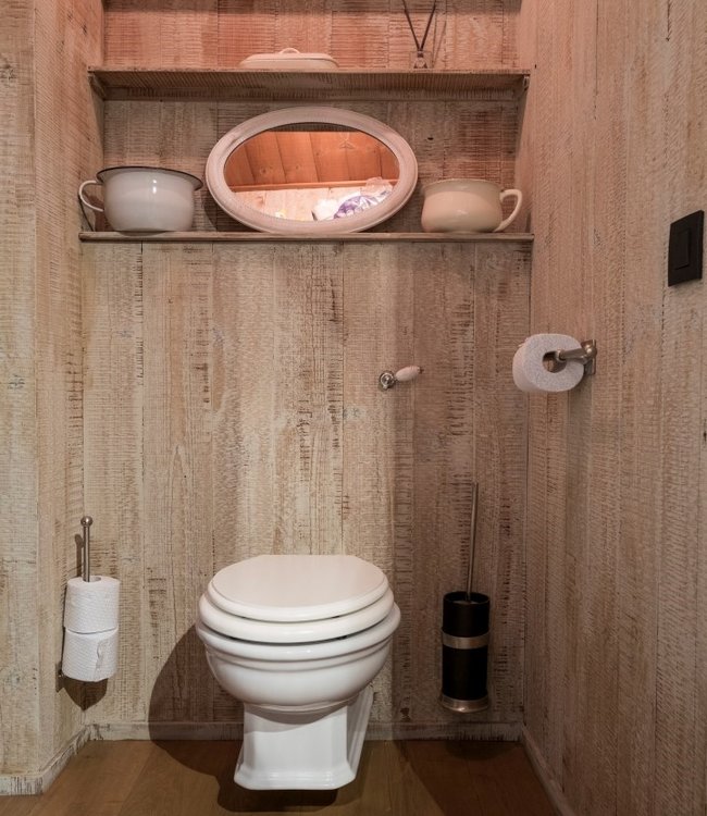 Dauby STUK TOILETBORSTELHOUDER “BLACK POT” MAT WIT BRONS (WBS)