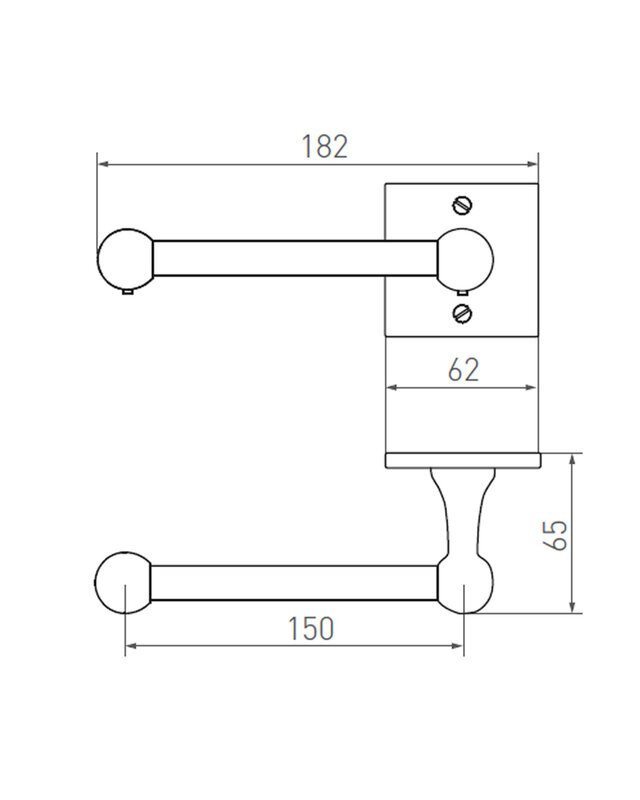 Dauby STUK HOUDER ENKEL SQUARE RUW BRONS GEPOLIJST (RBP) 150mm “Rechts/Right”