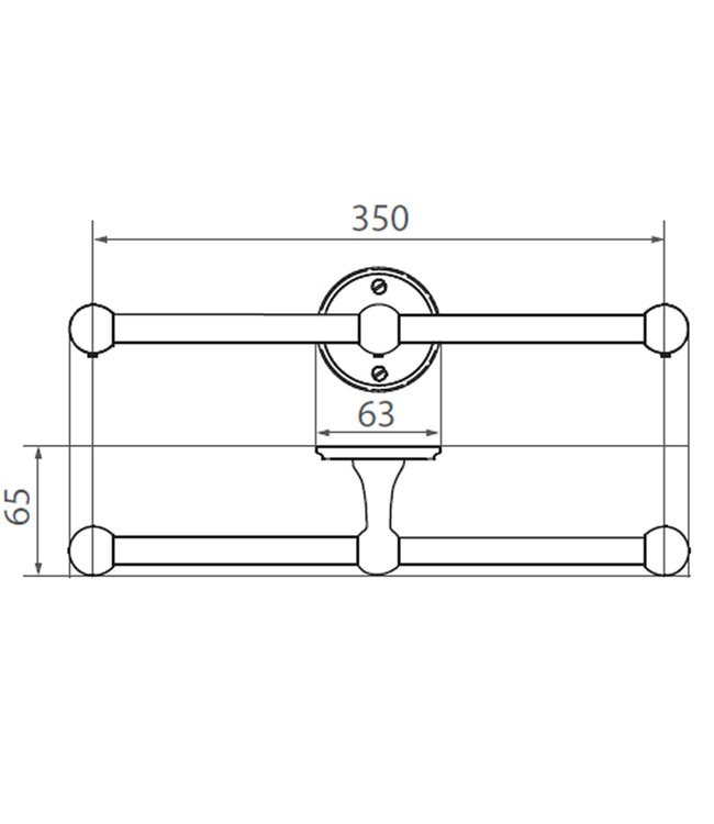Dauby STUK HOUDER DUBBEL RUW BRONS (RB) 350mm