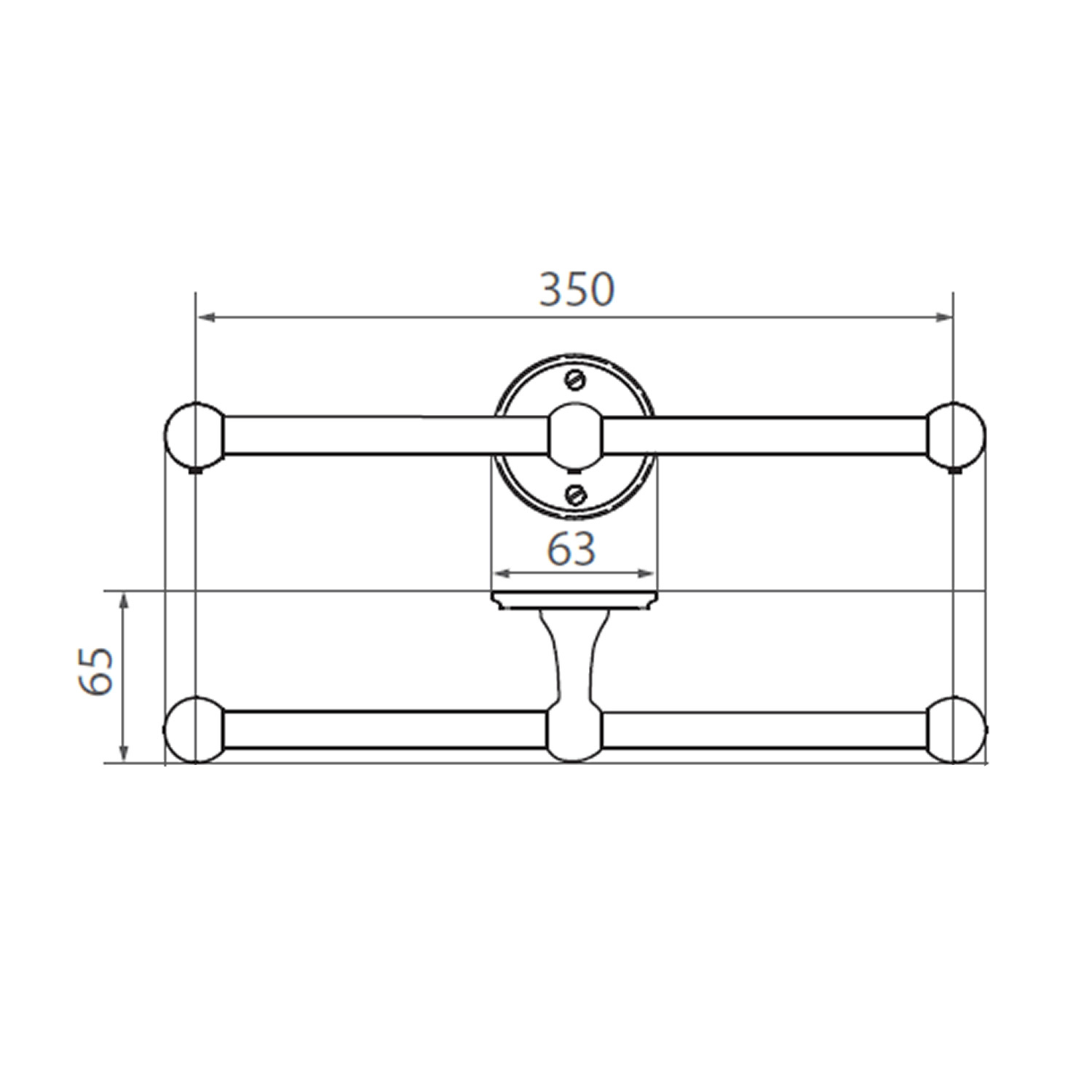 Dauby STUK HOUDER DUBBEL MAT WIT BRONS (WBS) 350mm