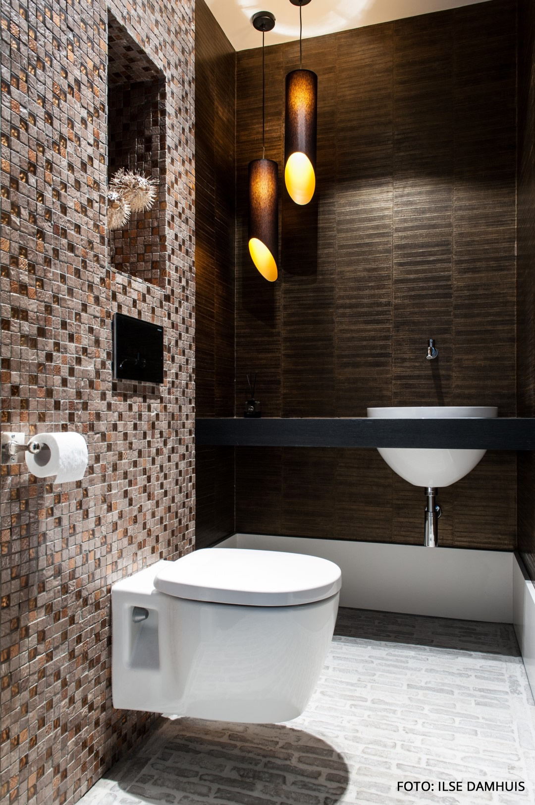 Dauby STUK HOUDER ENKEL SQUARE WIT BRONS (WB) 150mm “Rechts/Right”