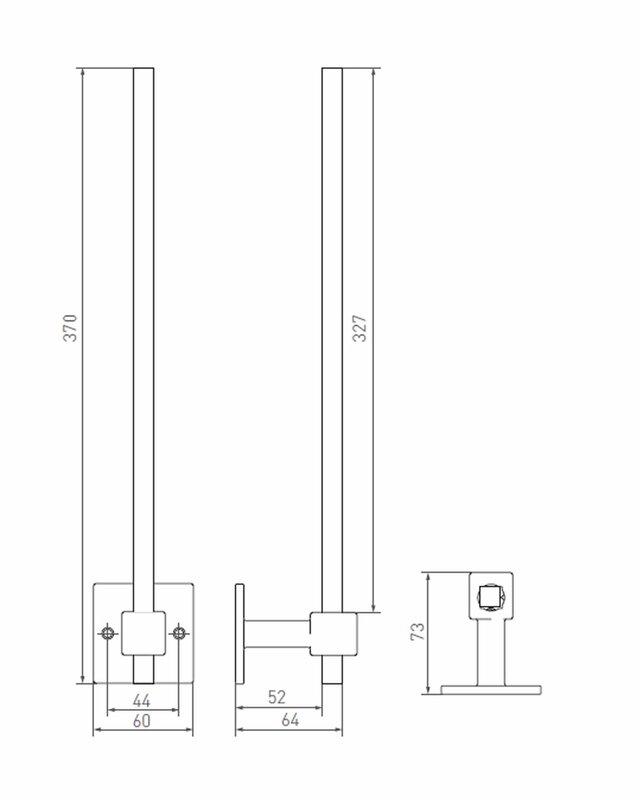 Dauby STUK HOUDER ENKEL Q RUW BRONS (RB) 370mm RECHTS/RIGHT