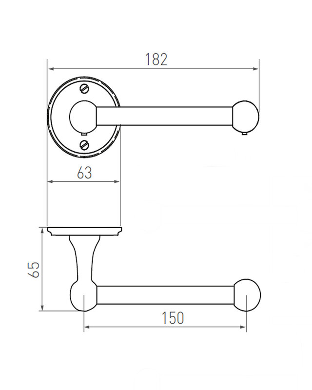 Dauby STUK HOUDER ENKEL RUW BRONS (RB) 150mm “Links/Left”