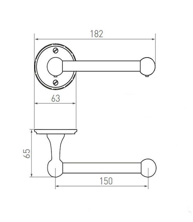 Dauby STUK HOUDER ENKEL MAT WIT BRONS (WBS) 150mm ‘Links/Left”