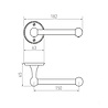 Dauby STUK HOUDER ENKEL MAT WIT BRONS (WBS) 150mm ‘Links/Left” Dauby STUK HOUDER ENKEL MAT WIT BRONS (WBS) 150mm ‘Links/Left”