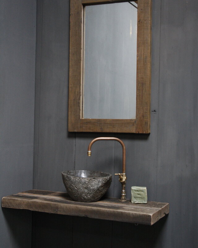 Rene Houtman Toilet Spiegel 75 x 45 cm Oud Teak Hout