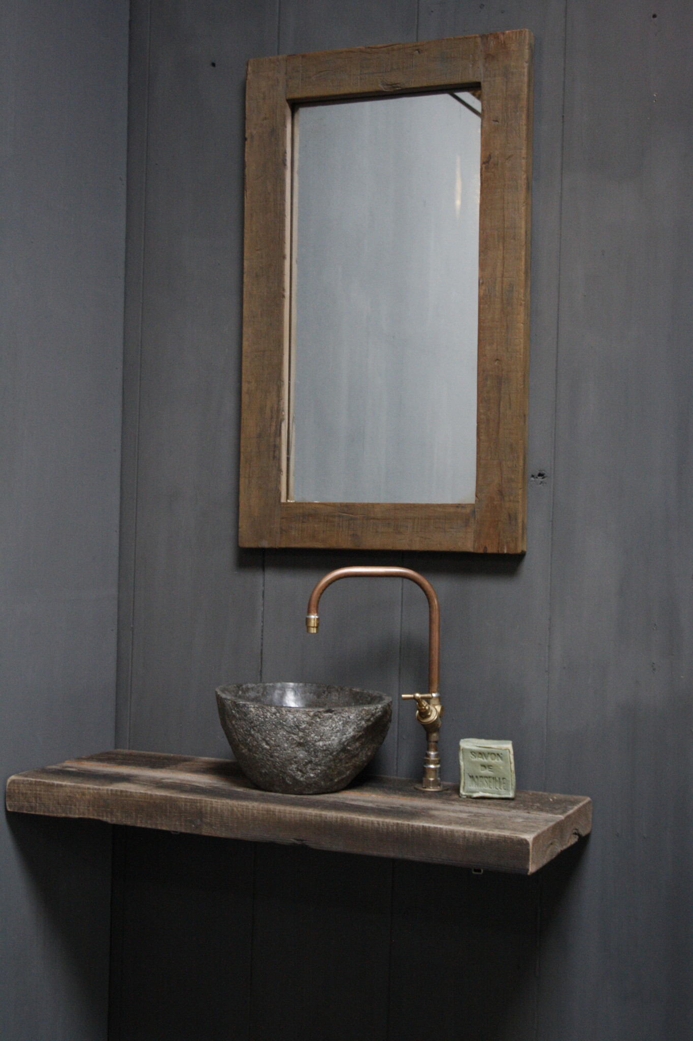 Rene Houtman Toilet Spiegel 75 x 45 cm Oud Teak Hout