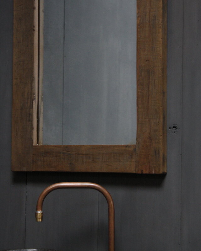 Rene Houtman Toilet Spiegel 75 x 45 cm Oud Teak Hout