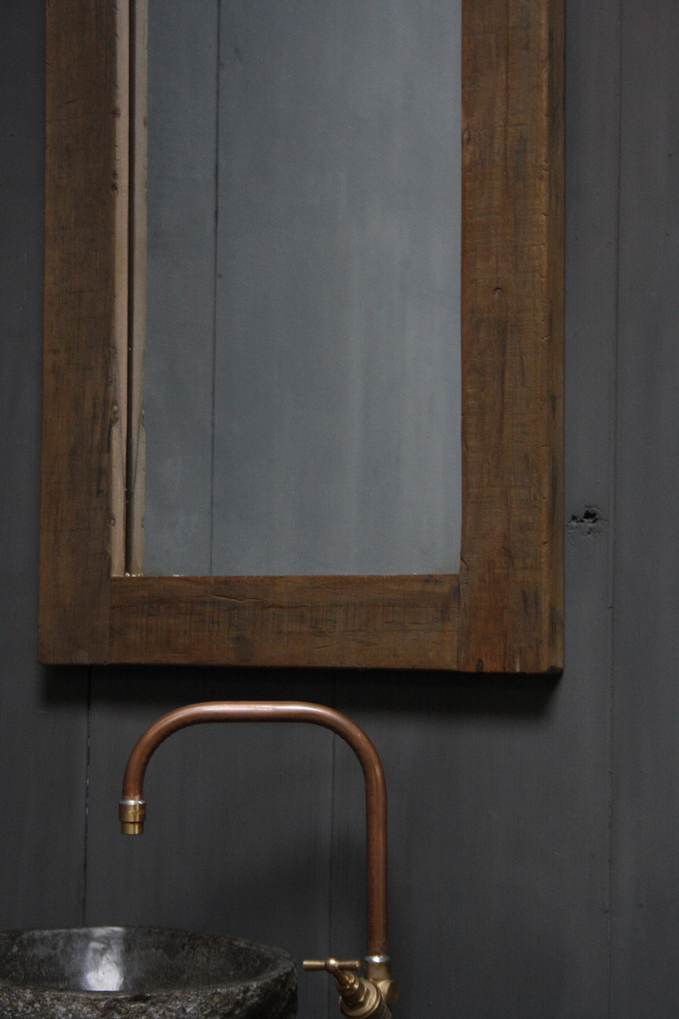 Rene Houtman Toilet Spiegel 75 x 45 cm Oud Teak Hout
