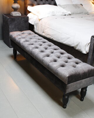 Rene Houtman Bedbankje Gecapitonneerd Adore D.Grey 160 cm