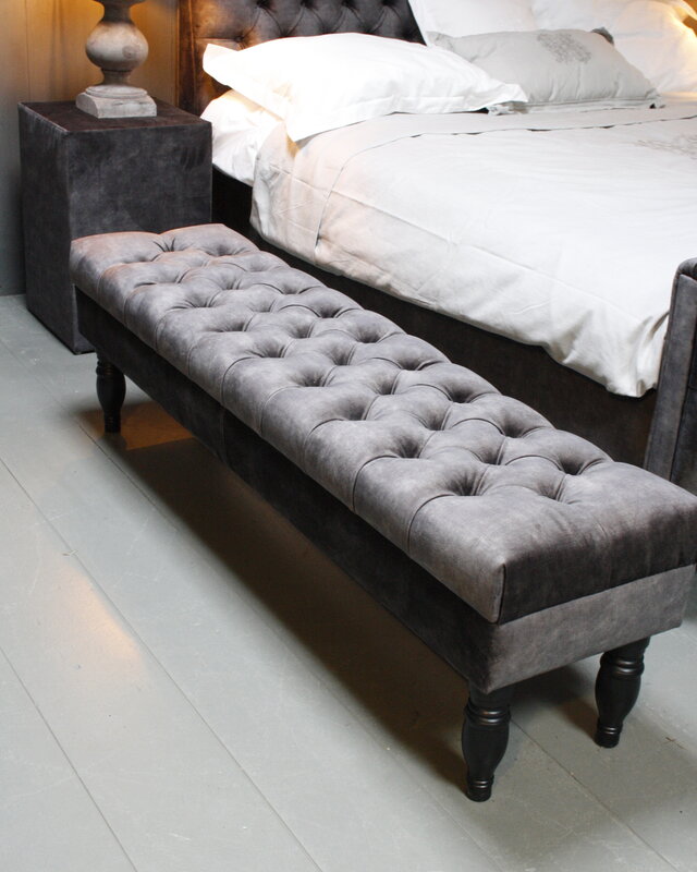 Rene Houtman Bedbankje Gecapitonneerd Adore D.Grey 160 cm