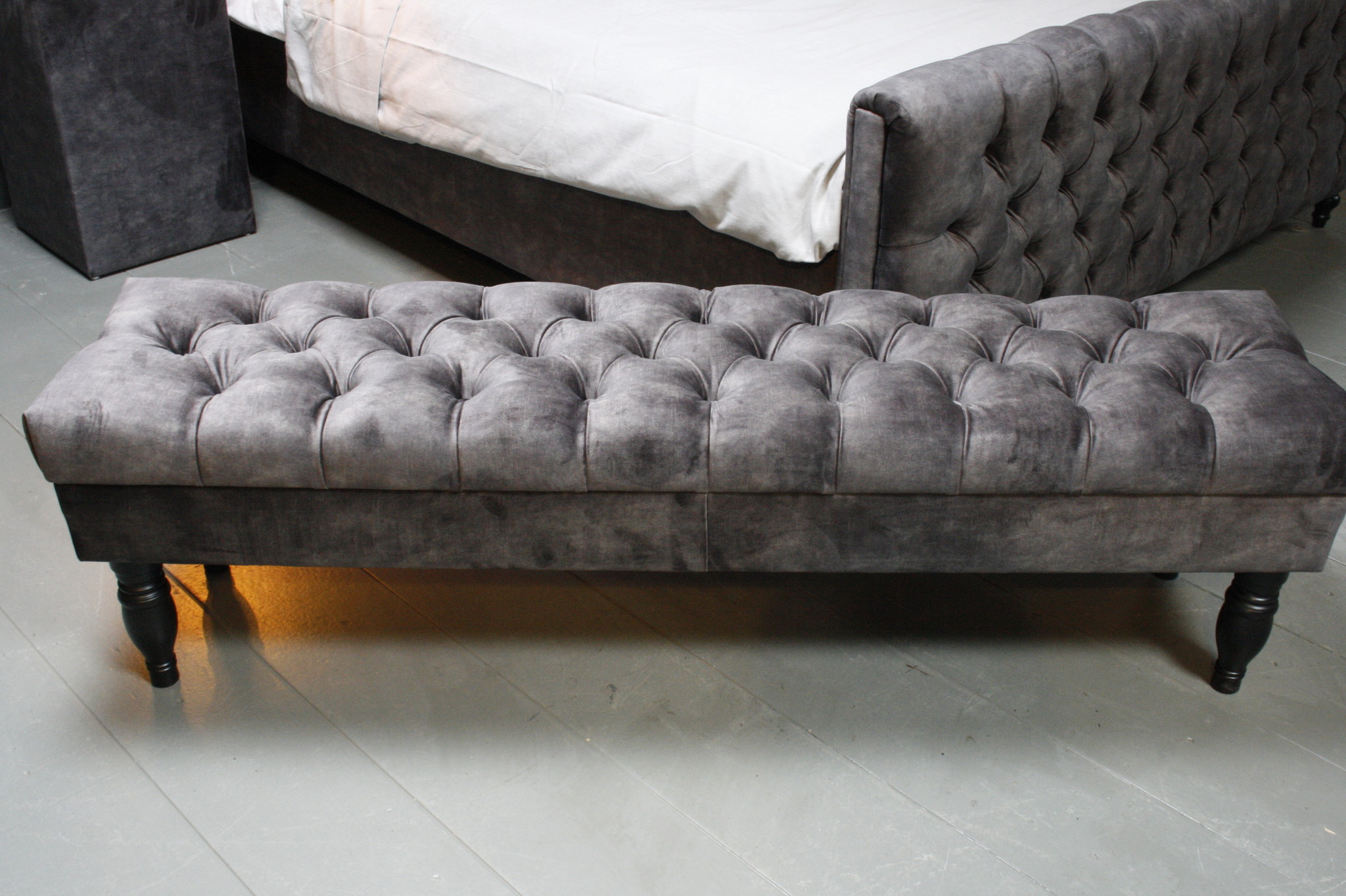 Rene Houtman Bedbankje Gecapitonneerd Adore D.Grey 160 cm