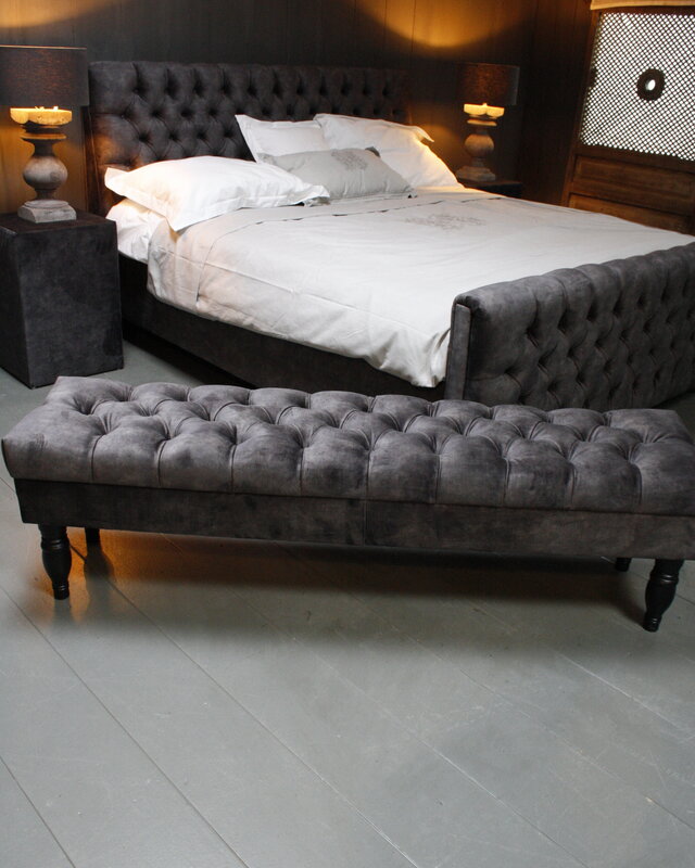 Rene Houtman Bedbankje Gecapitonneerd Adore D.Grey 160 cm