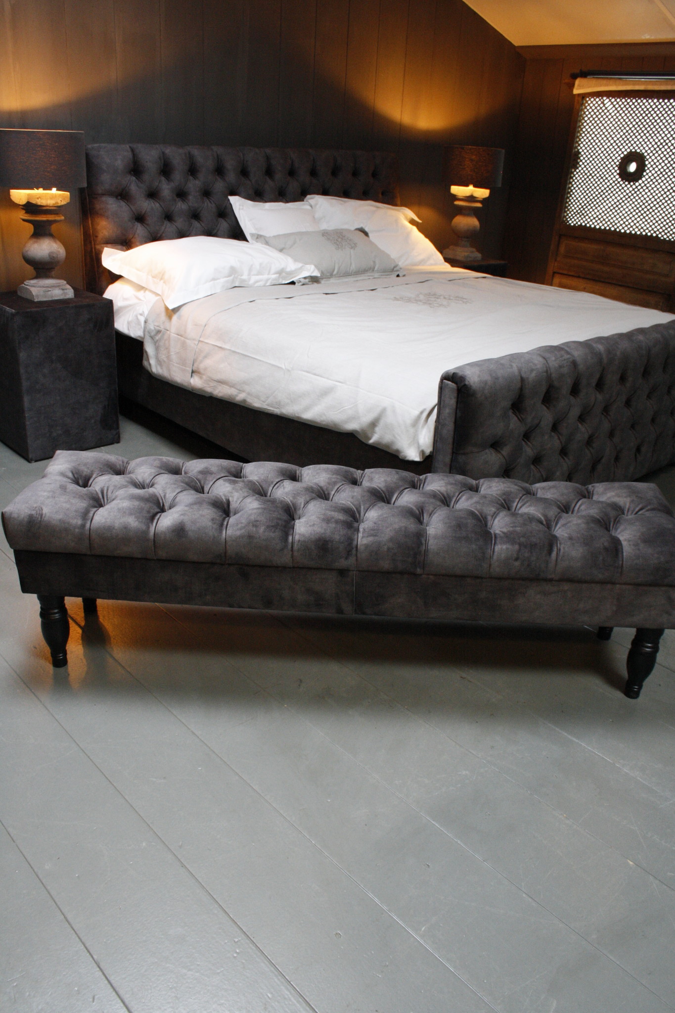 Rene Houtman Bedbankje Gecapitonneerd Adore D.Grey 160 cm
