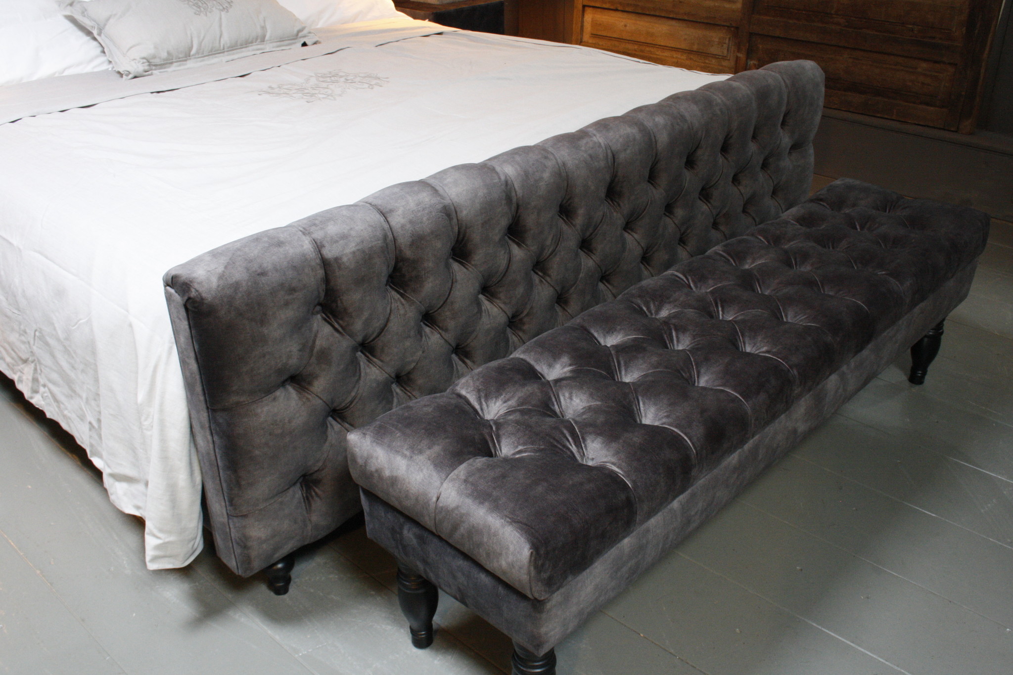 Rene Houtman Bedbankje Gecapitonneerd Adore D.Grey 160 cm