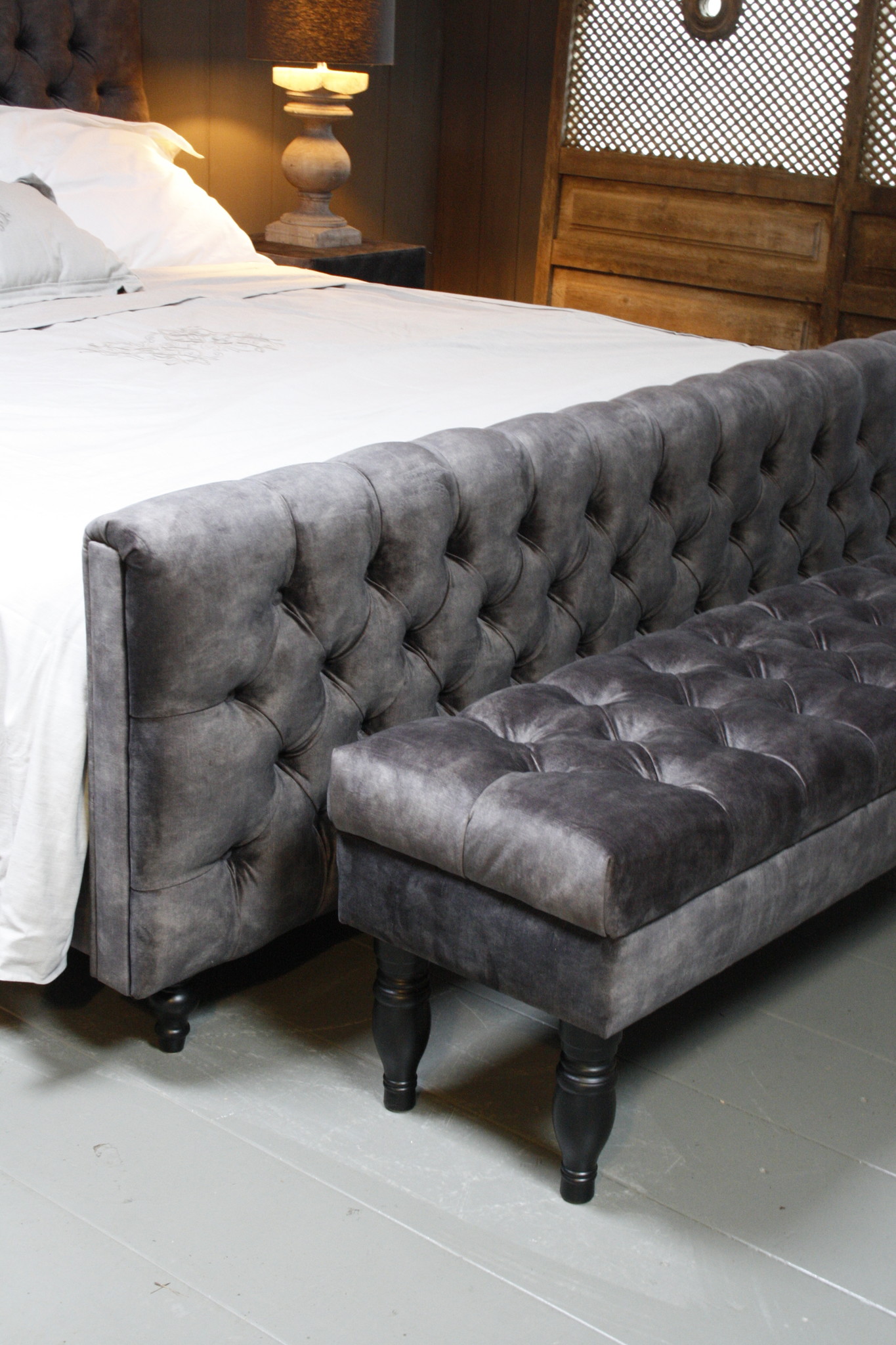Rene Houtman Bedbankje Gecapitonneerd Adore D.Grey 160 cm